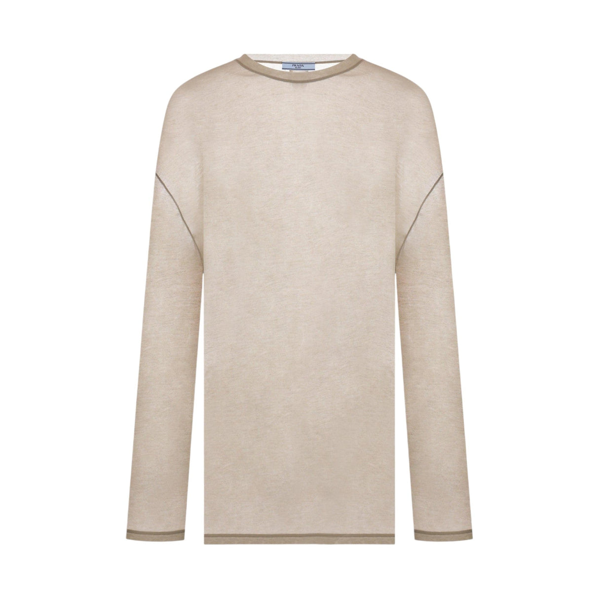 Silk Blend Oversized T-shirt-PRADA-JOHN JULIA