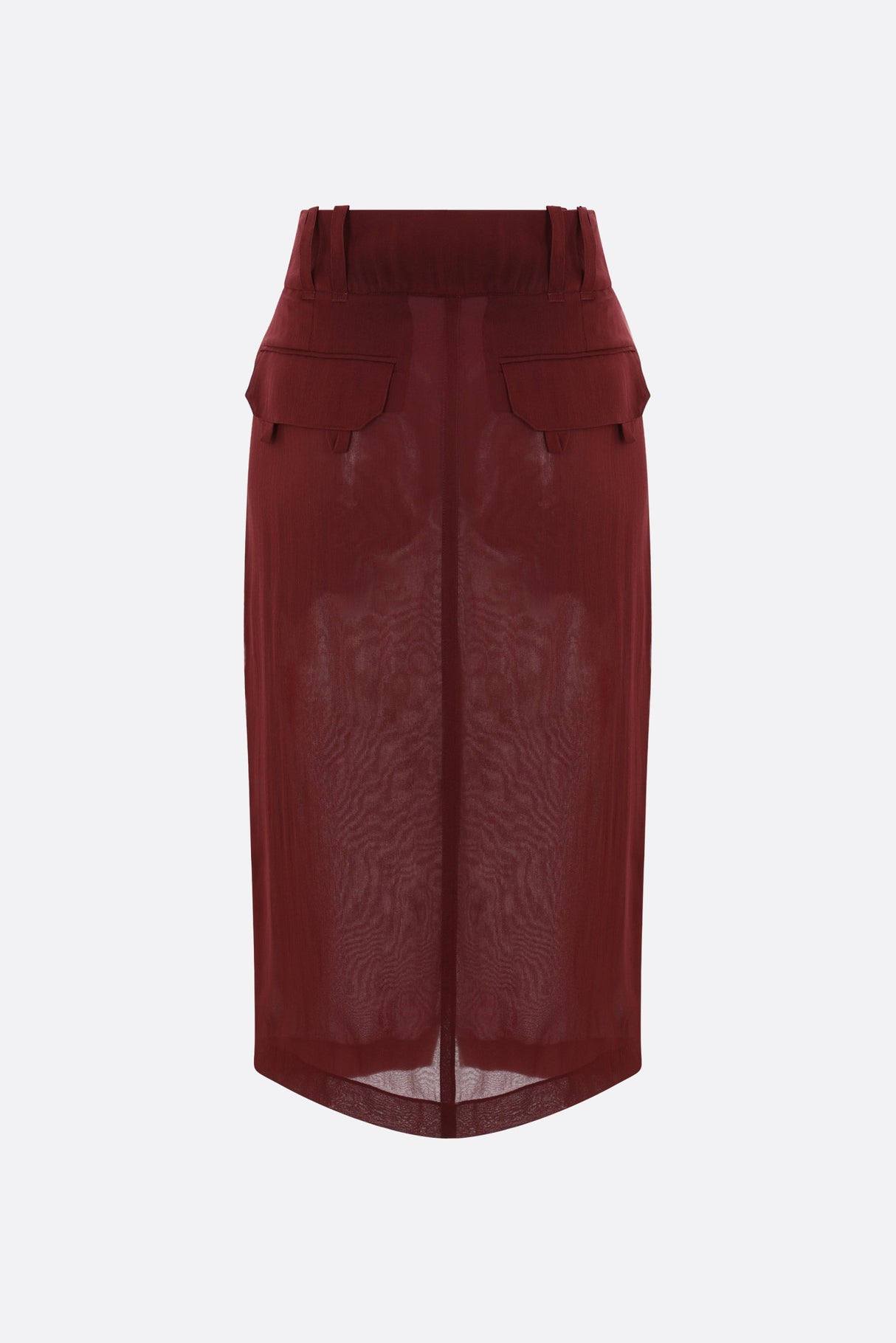 Silk Crepe Muslin Pencil Skirt-SAINT LAURENT-JOHN JULIA