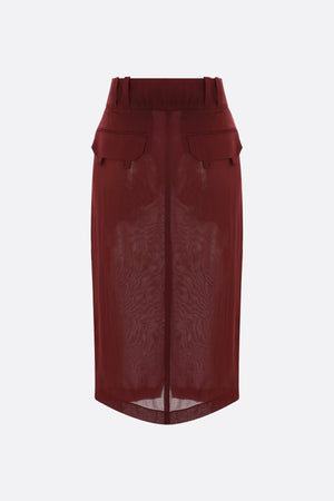 Silk Crepe Muslin Pencil Skirt-SAINT LAURENT-JOHN JULIA