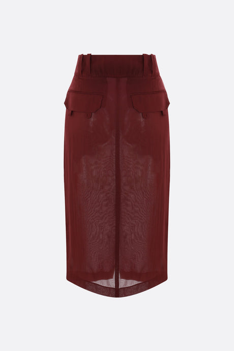 Silk Crepe Muslin Pencil Skirt-SAINT LAURENT-JOHN JULIA