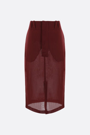 Silk Crepe Muslin Pencil Skirt-SAINT LAURENT-JOHN JULIA