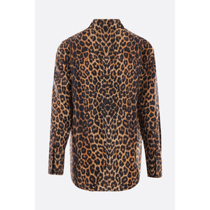 Silk Leopard-print Oversized Shirt-SAINT LAURENT-JOHN JULIA