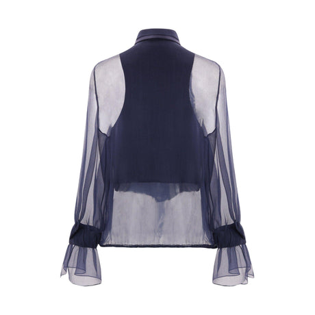 Silk Organza Bib Shirt-GIORGIO ARMANI-JOHN JULIA