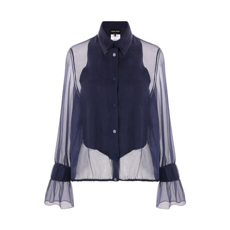 Silk Organza Bib Shirt-GIORGIO ARMANI-JOHN JULIA