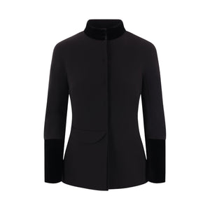 Single-Breasted Cady Jacket-GIORGIO ARMANI-JOHN JULIA