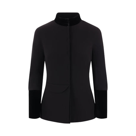 Single-Breasted Cady Jacket-GIORGIO ARMANI-JOHN JULIA