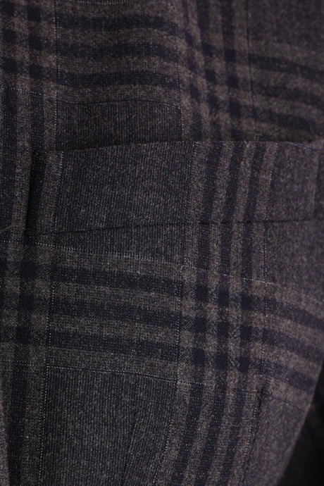 Single-breasted Check Wool Jacket-FENDI-JOHN JULIA