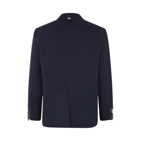 Single-breasted Cotton Blend Jacket-THOM BROWNE-JOHN JULIA