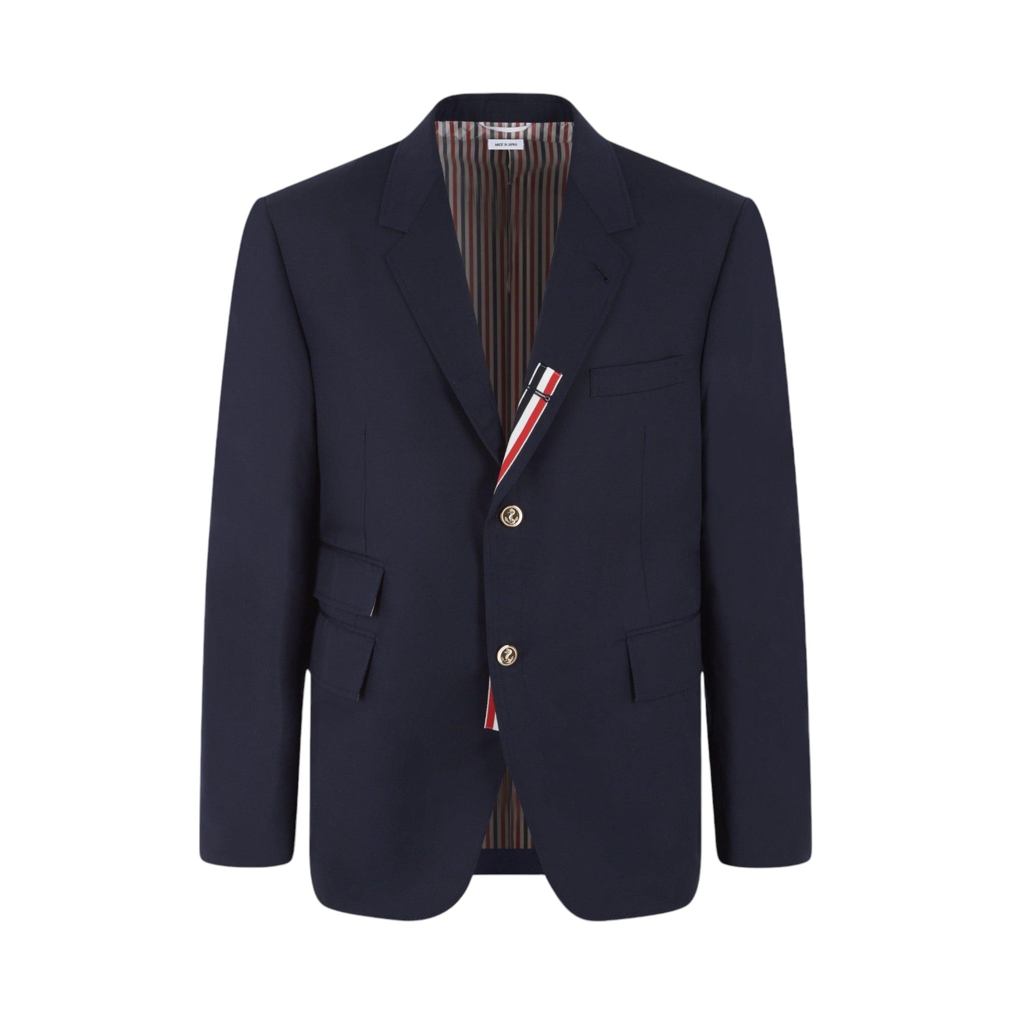 Single-breasted Cotton Blend Jacket-THOM BROWNE-JOHN JULIA