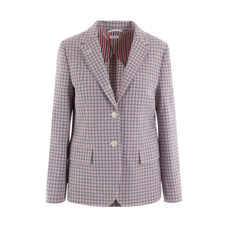 Single-breasted Cotton Crepe Jacket-THOM BROWNE-JOHN JULIA