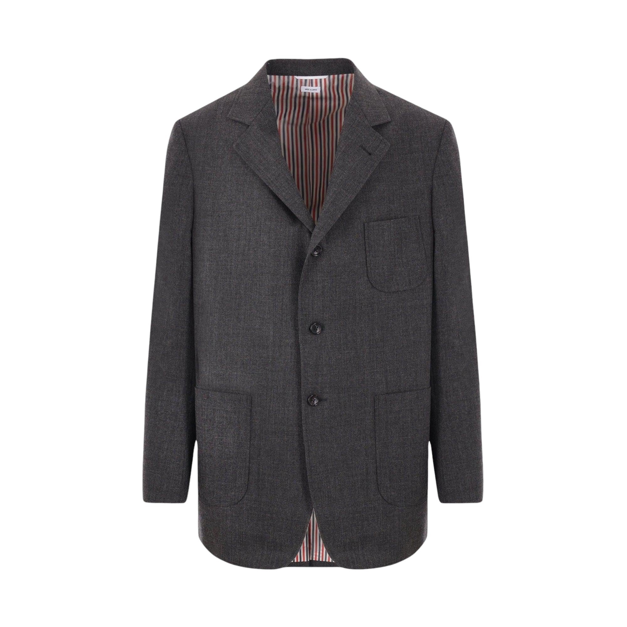 Single-breasted Crispy Wool Jacket-THOM BROWNE-JOHN JULIA