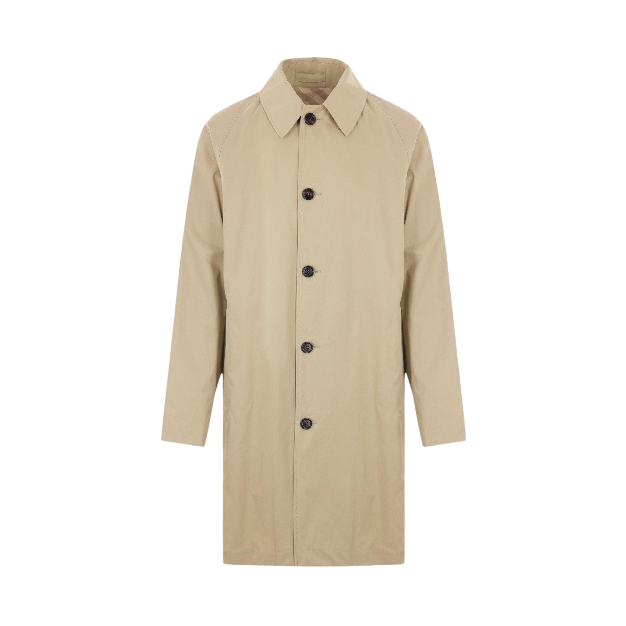 Single-breasted Gabardine Overcoat-BURBERRY-JOHN JULIA