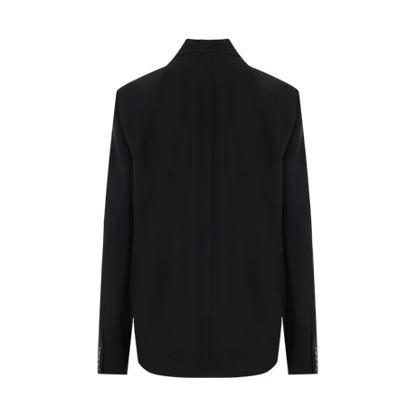 Single-breasted Grain De Poudre Jacket-TOTEME-JOHN JULIA