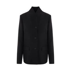 Single-breasted Grain De Poudre Jacket-TOTEME-JOHN JULIA