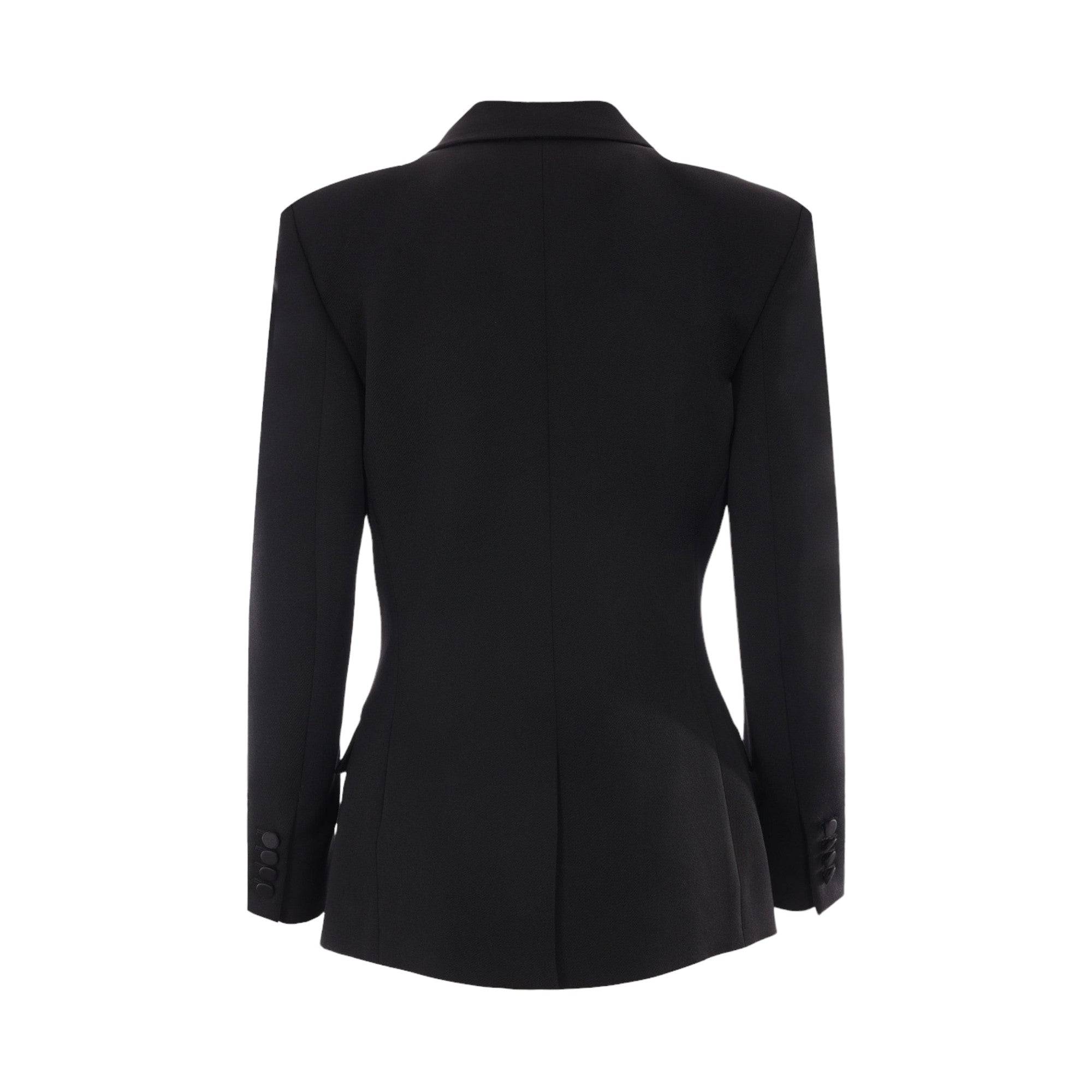 Single-breasted Grain De Poudre Tuxedo Jacket-SAINT LAURENT-JOHN JULIA