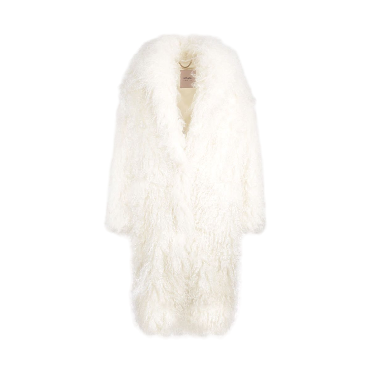 Single-breasted Mohair Blend Fur Oversize Coat-BECAGLI-JOHN JULIA