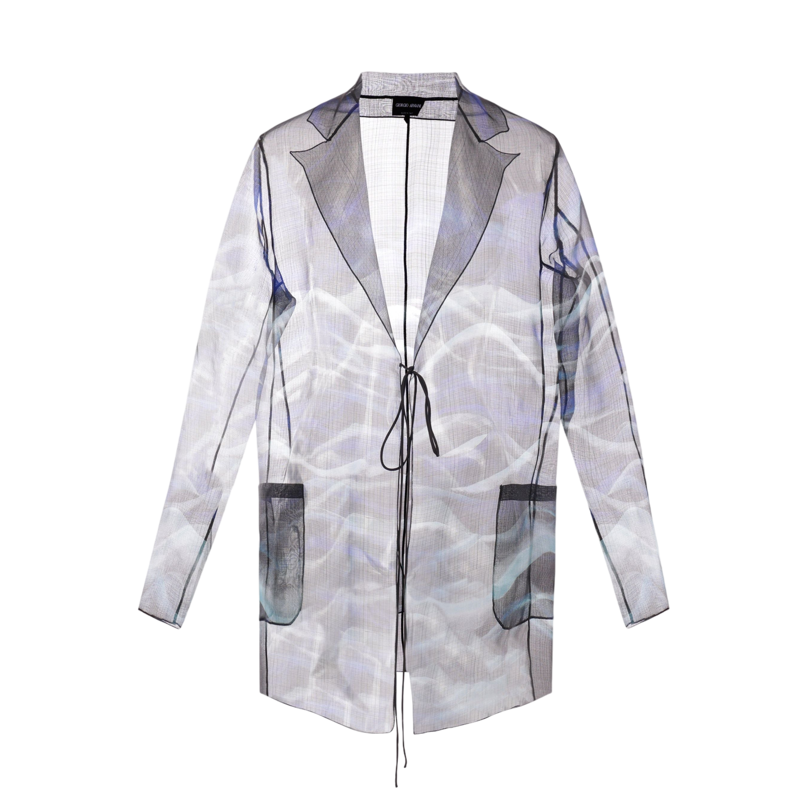 Single-breasted Organza Silk Jacket-GIORGIO ARMANI-JOHN JULIA