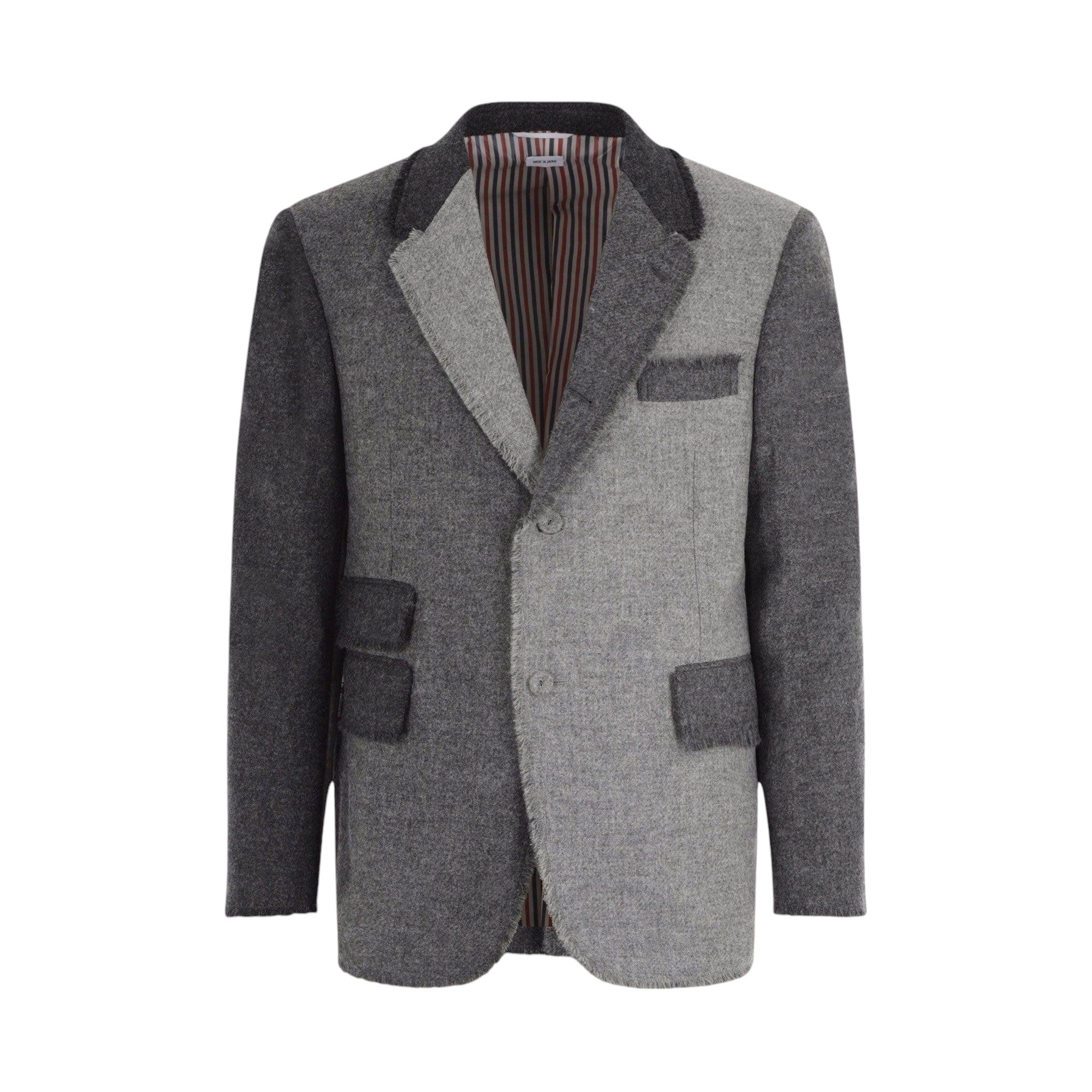 Single-breasted Shetland Wool Jacket-THOM BROWNE-JOHN JULIA