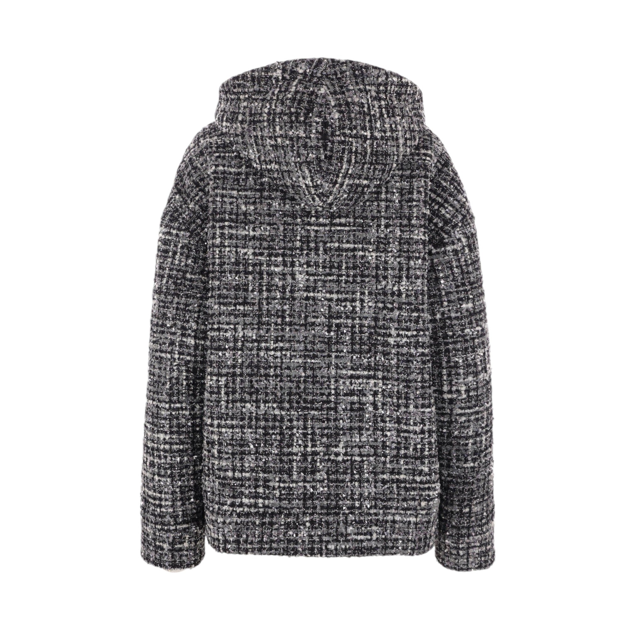 Single-breasted Tweed Hooded Jacket-VALENTINO GARAVANI-JOHN JULIA