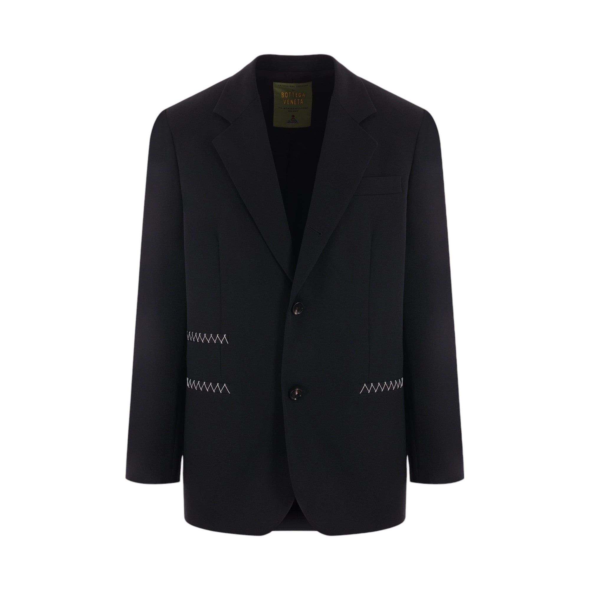 Single-breasted Twill Jacket-BOTTEGA VENETA-JOHN JULIA