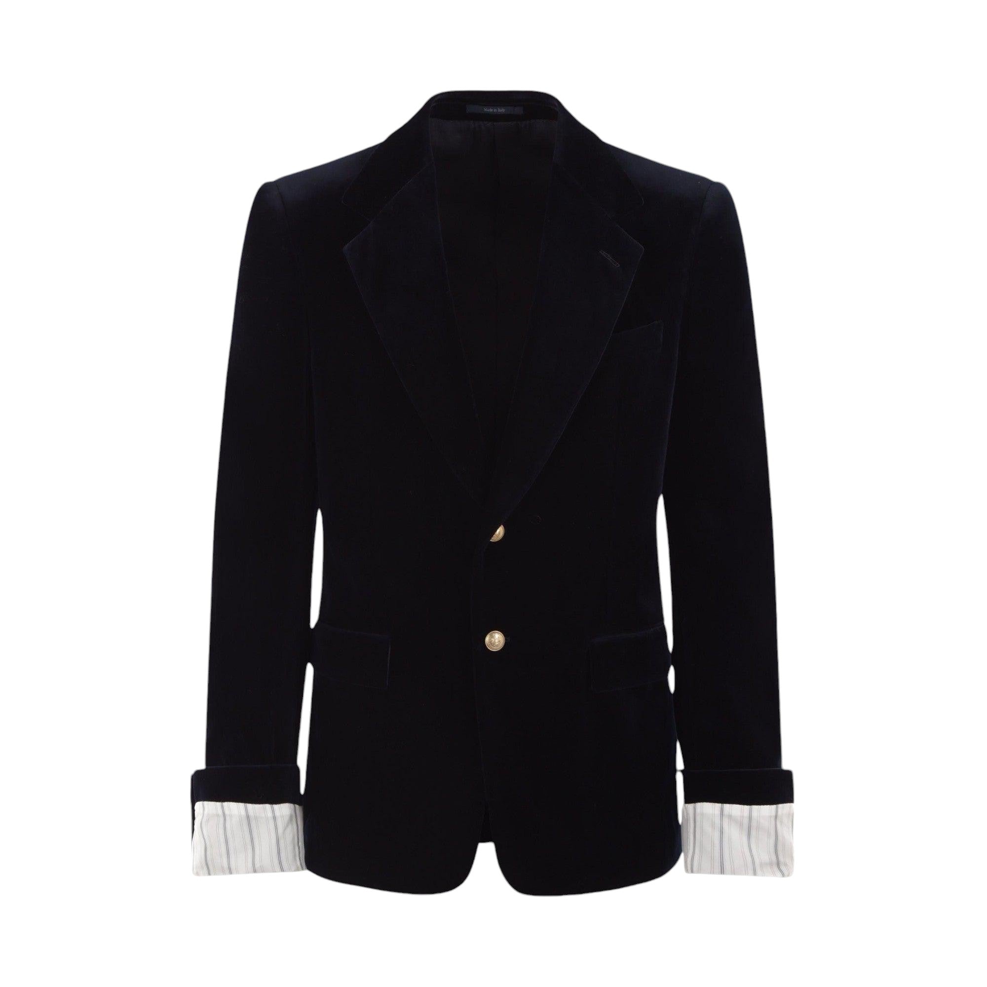 Single-breasted Velvet Jacket-GUCCI-JOHN JULIA