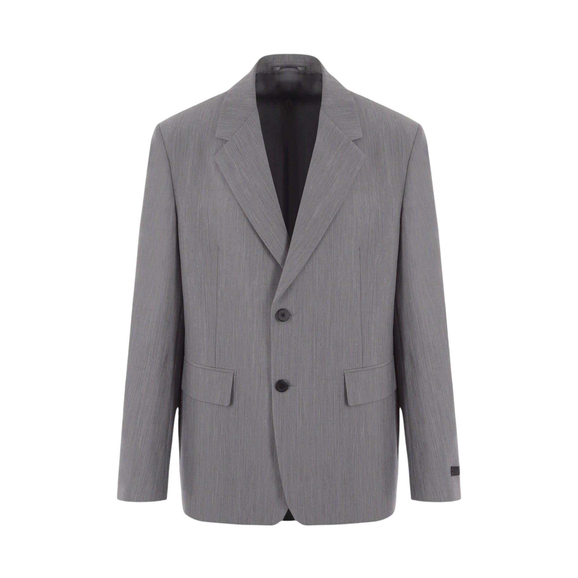 Single-breasted Wool and Mohair Jacket-PRADA-JOHN JULIA