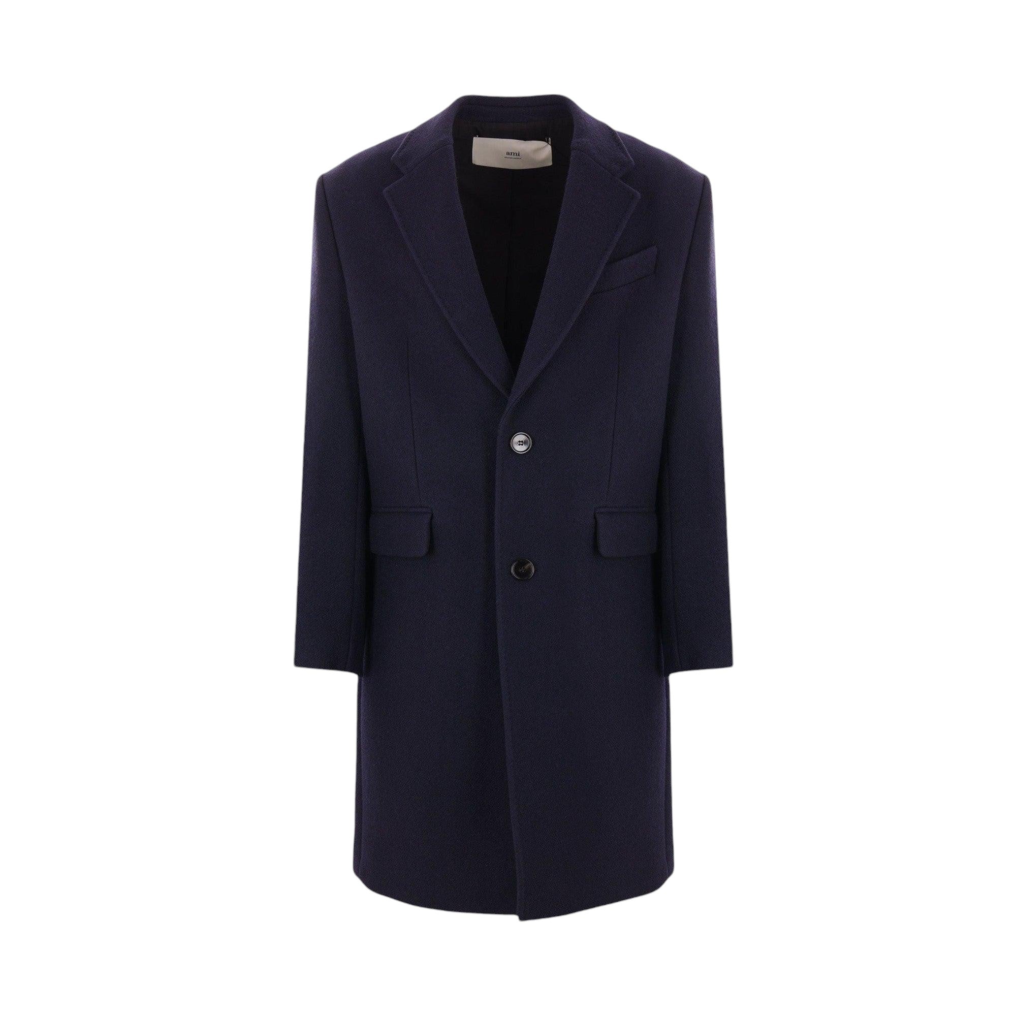 Single-breasted Wool Coat-AMI PARIS-JOHN JULIA