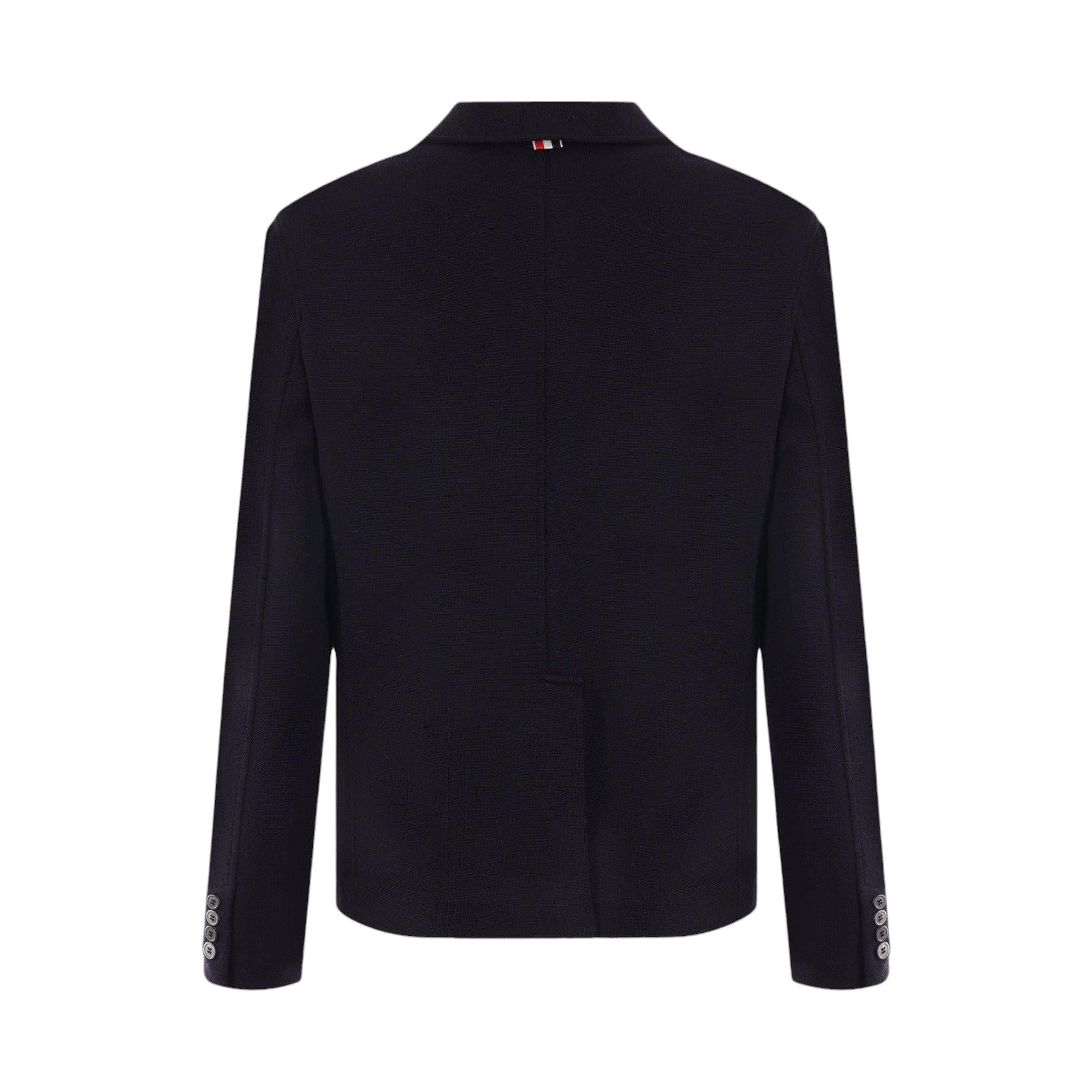 Single-breasted Wool Knit Jacket-THOM BROWNE-JOHN JULIA