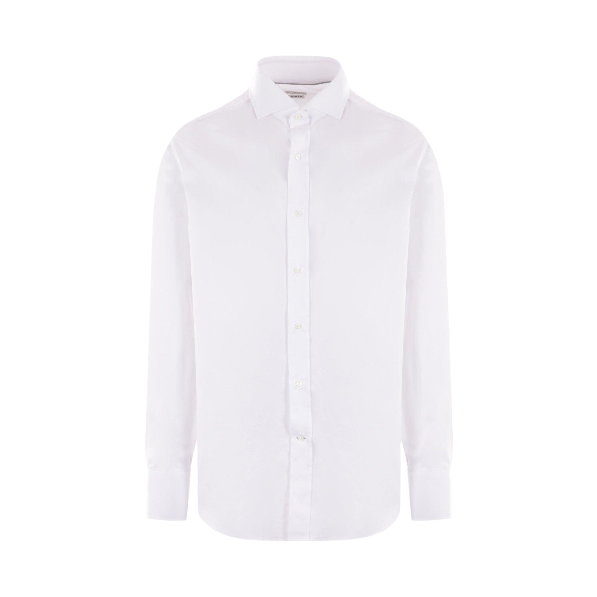 Slim-fit Twill Shirt-BRUNELLO CUCINELLI-JOHN JULIA