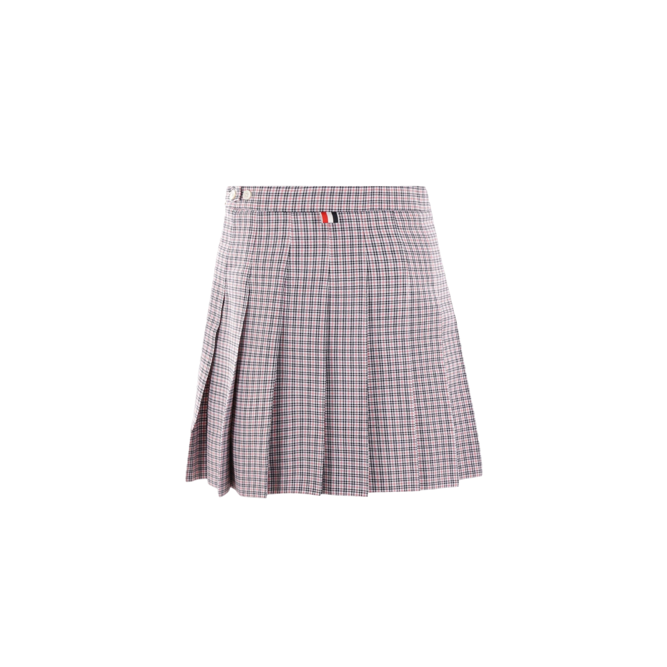 Small Check Cotton Blend Miniskirt-THOM BROWNE-JOHN JULIA