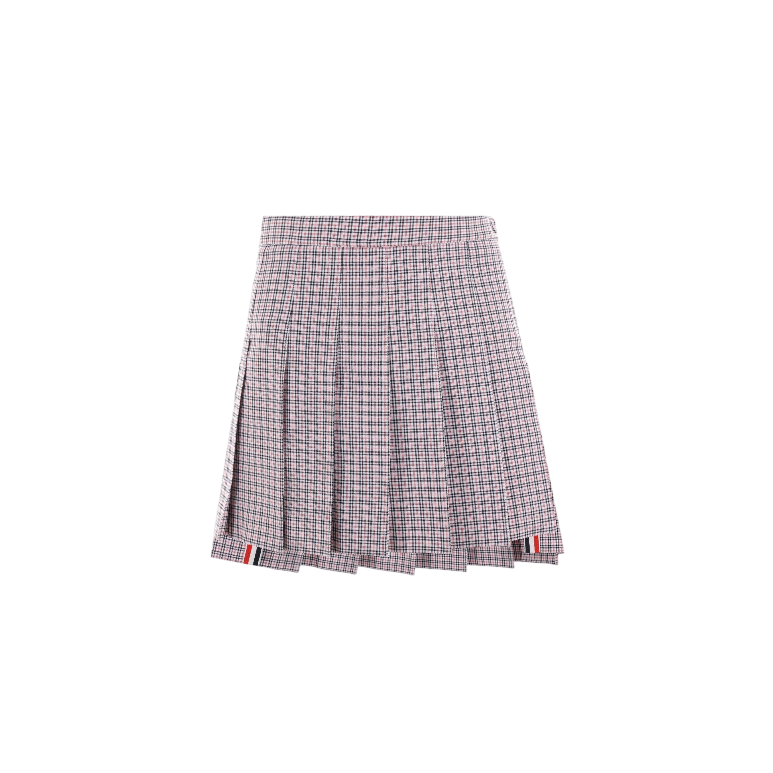 Small Check Cotton Blend Miniskirt-THOM BROWNE-JOHN JULIA