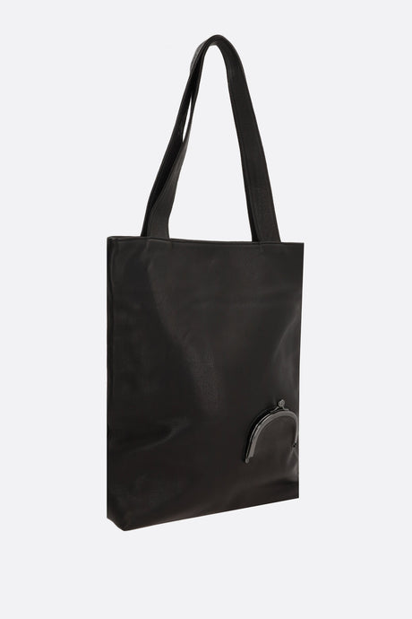 Small Grainy Leather Tote Bag-DISCORD YOHJI YAMAMOTO-JOHN JULIA