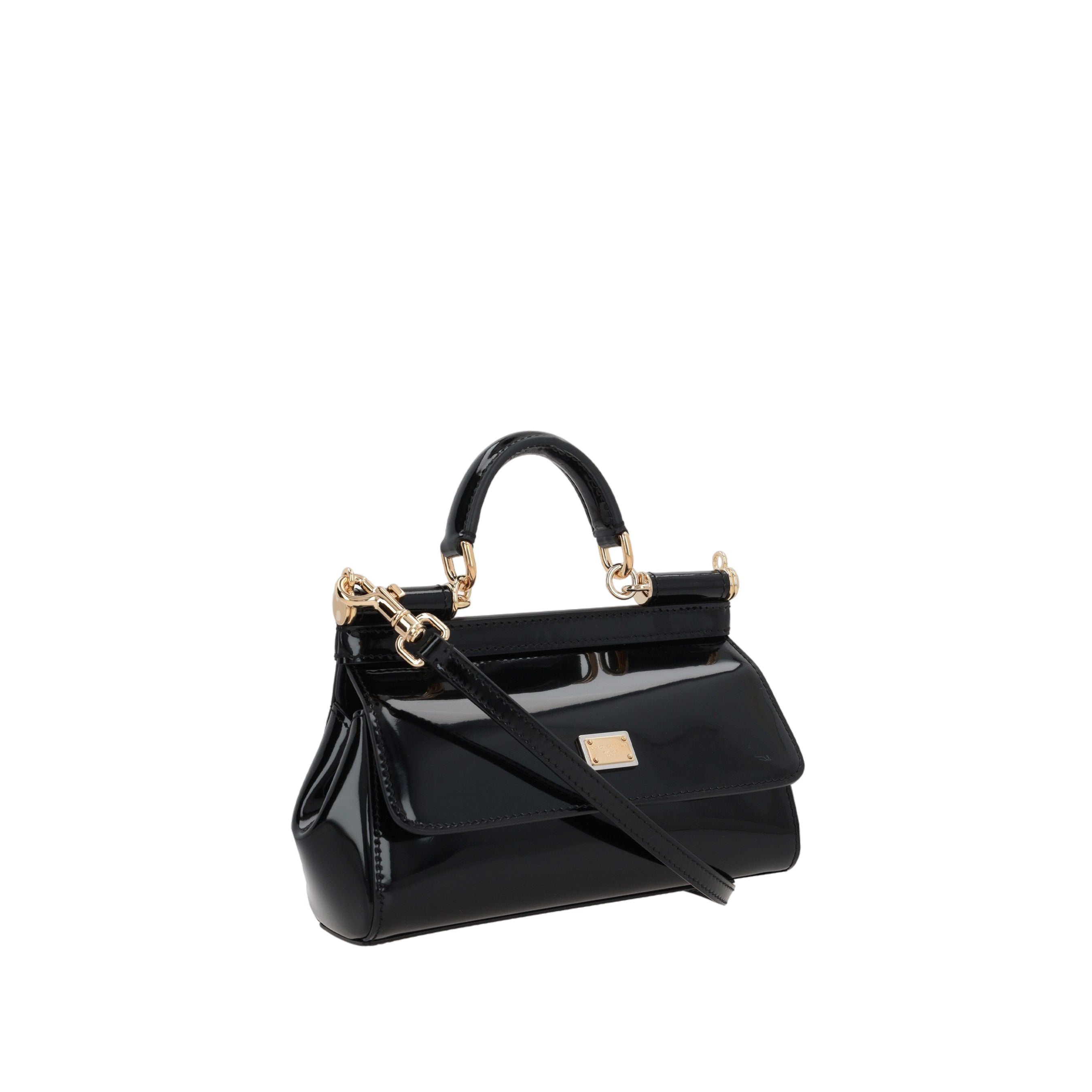 Small Sicily Patent Leather Handbag-DOLCE & GABBANA-JOHN JULIA