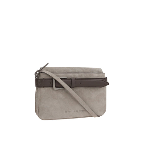 Small Suede Shoulder Bag-BRUNELLO CUCINELLI-JOHN JULIA