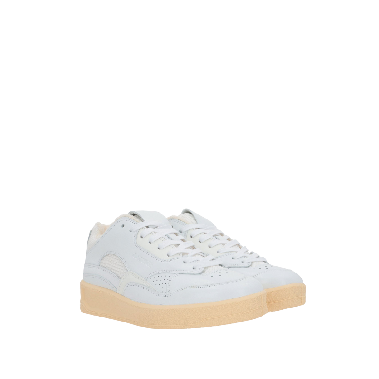 Smooth Leather and Mesh Sneakers-JIL SANDER-JOHN JULIA