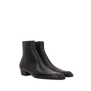 Smooth Leather Augustin Ankle Boots-SAINT LAURENT-JOHN JULIA