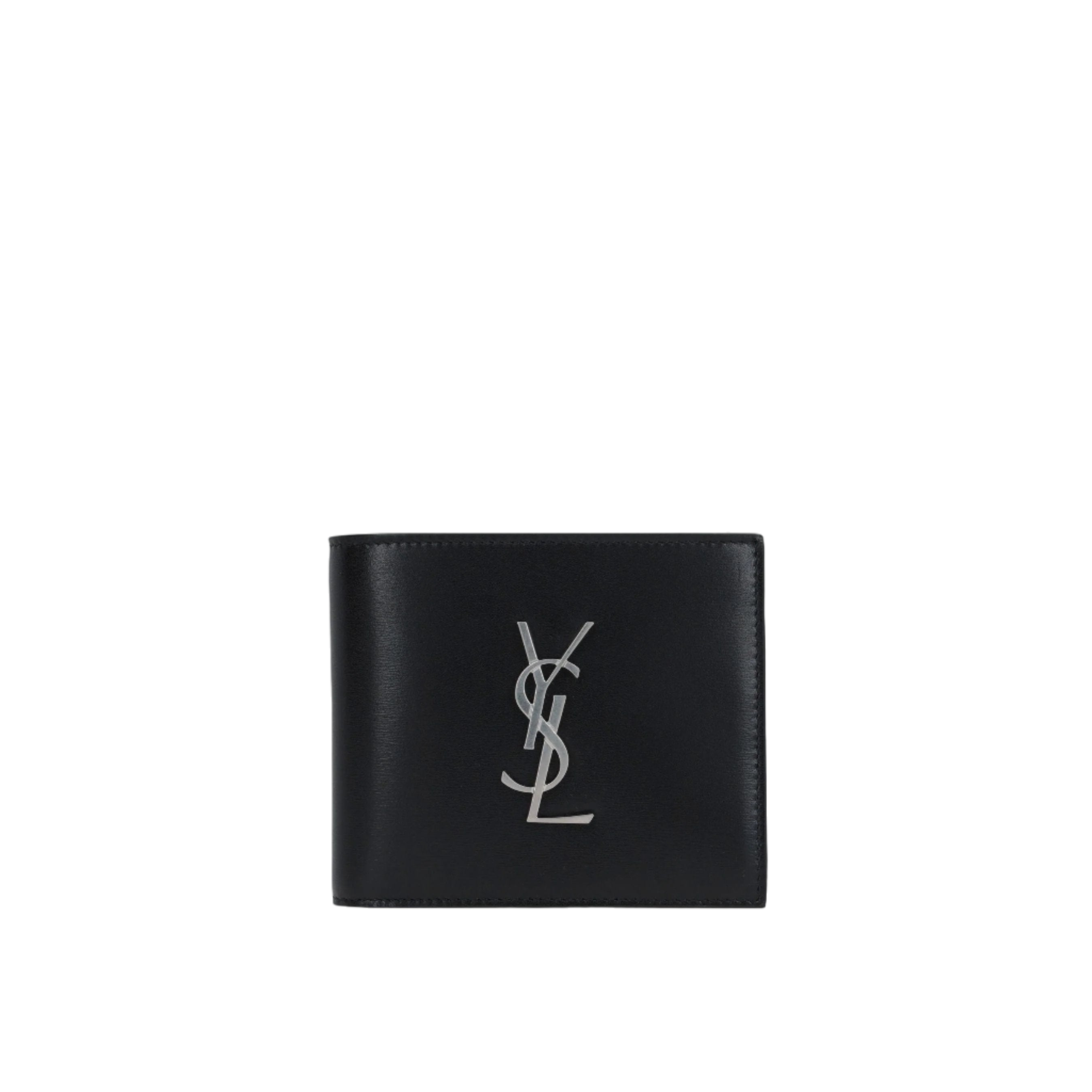 Smooth Leather Cassandre Bi-Fold Wallet-SAINT LAURENT-JOHN JULIA