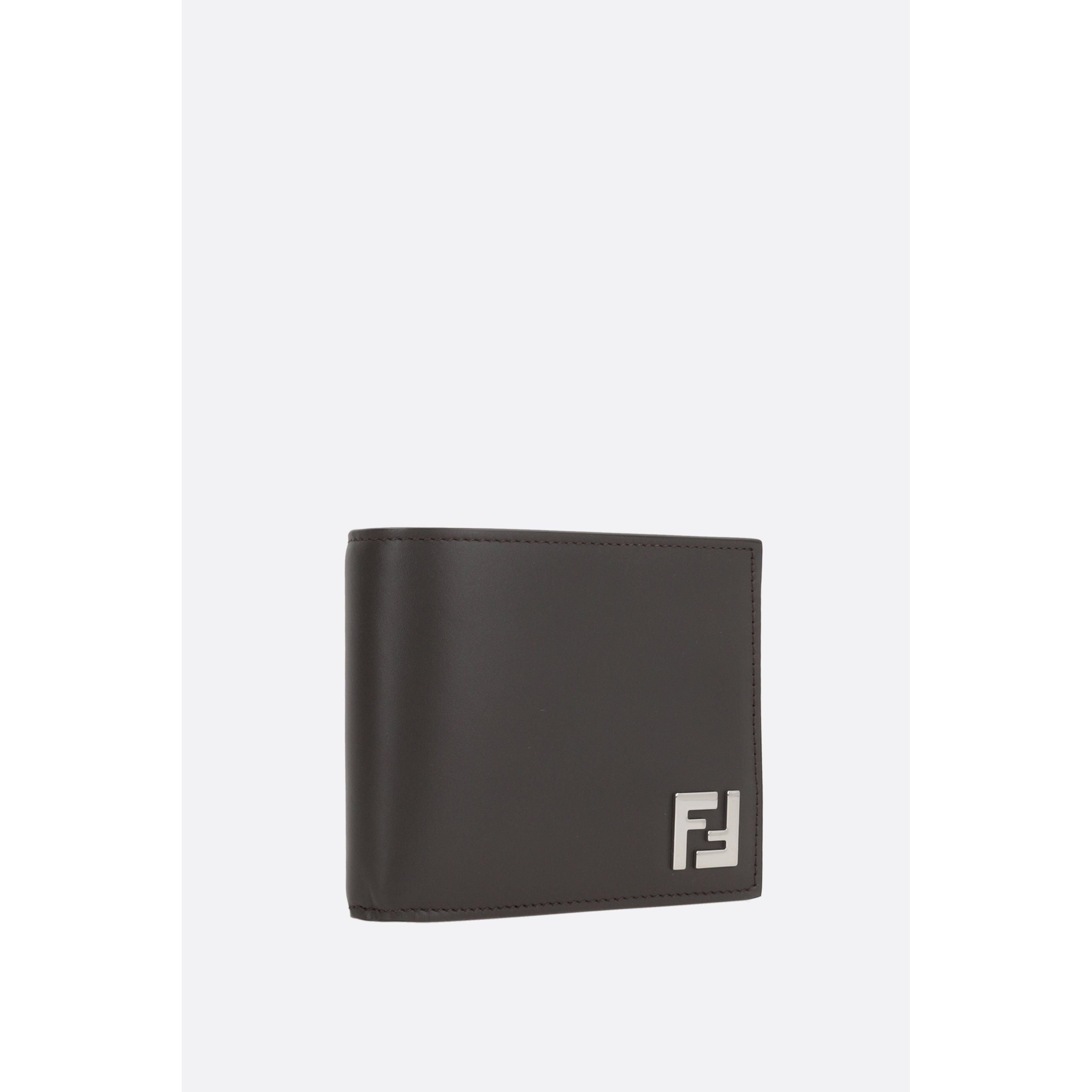 Smooth Leather Coated Canvas Billfold Wallet-FENDI-JOHN JULIA