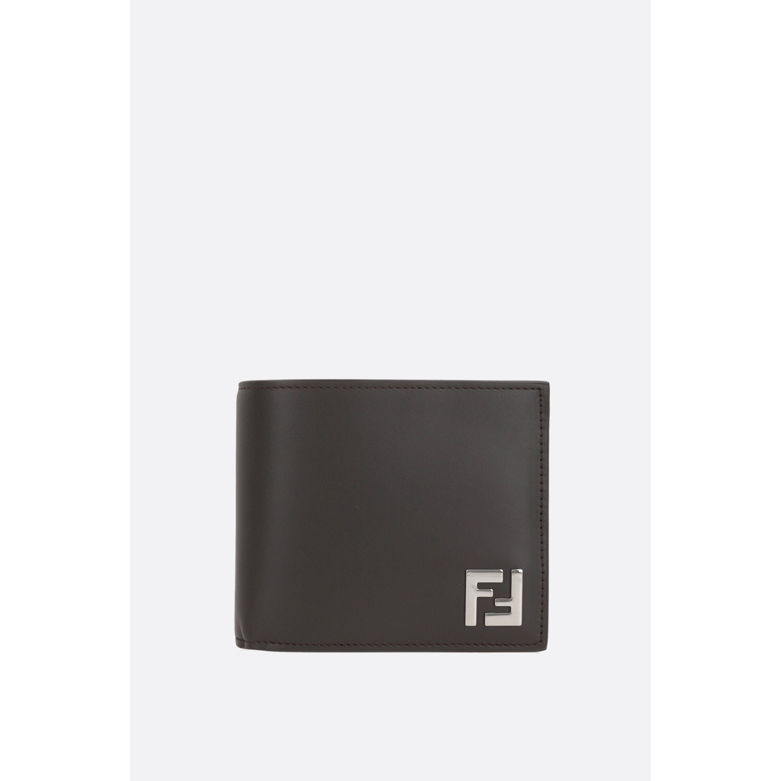 Smooth Leather Coated Canvas Billfold Wallet-FENDI-JOHN JULIA