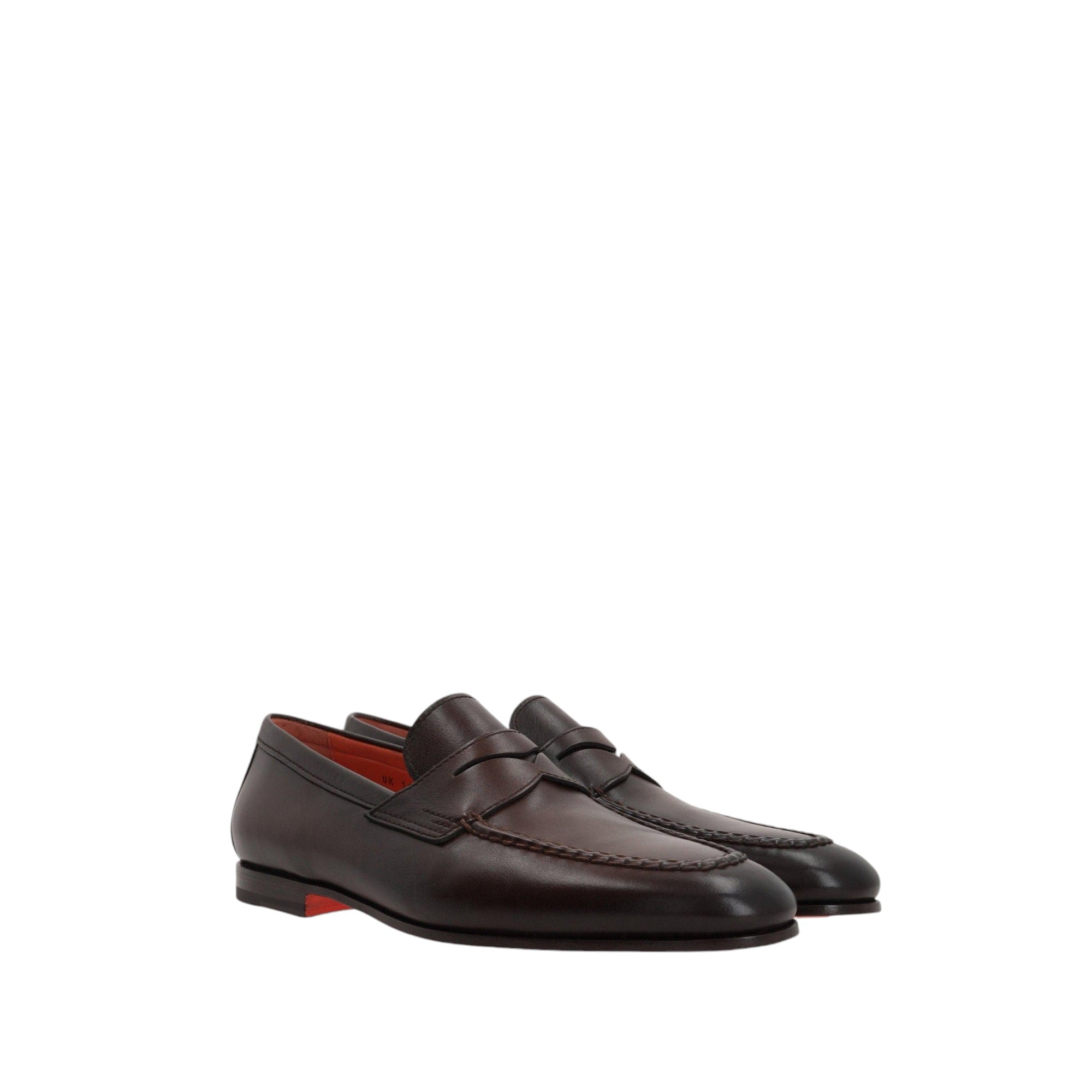 Smooth Leather Loafers-SANTONI-JOHN JULIA