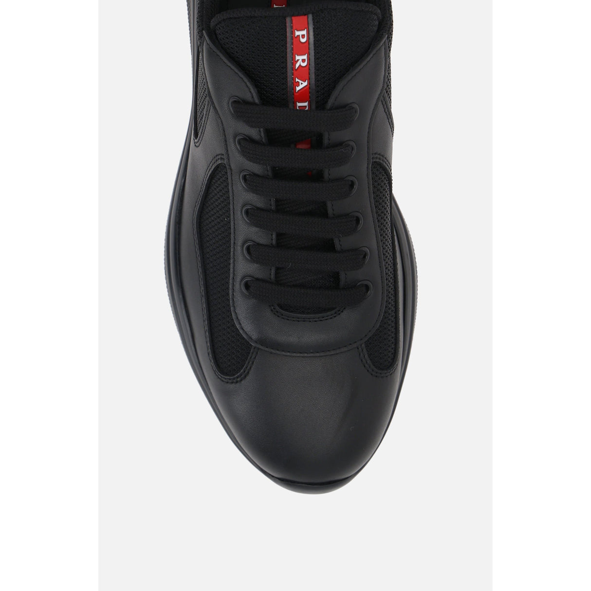 Smooth Leather Mesh Americas Cup Sneakers-PRADA-JOHN JULIA