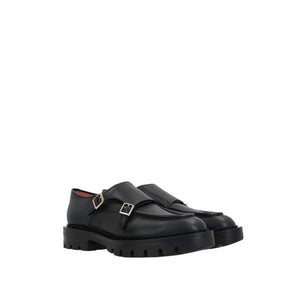 Smooth Leather Monk Strap Shoes-SANTONI-JOHN JULIA