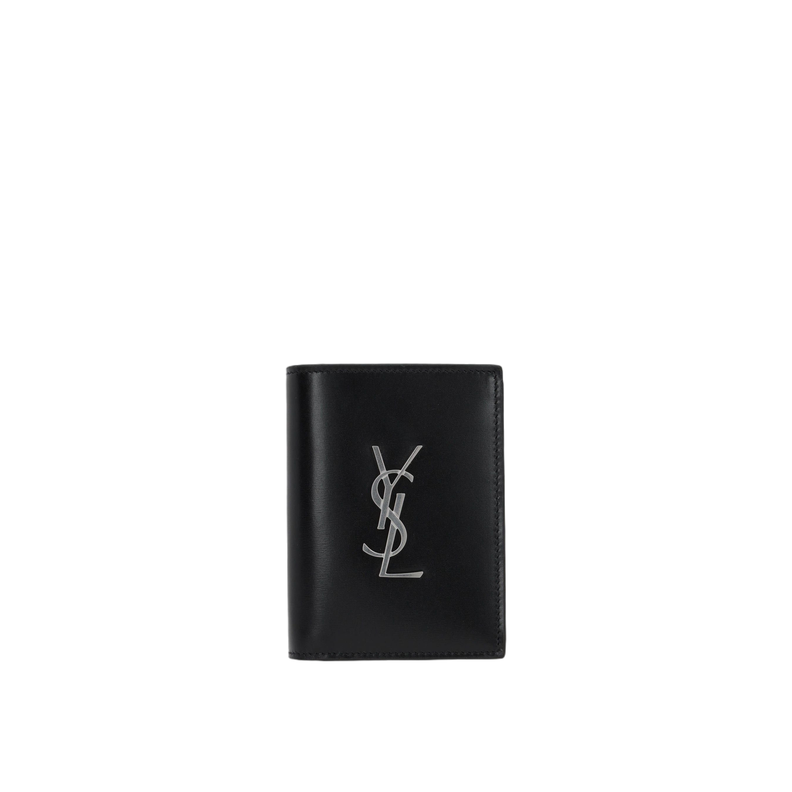 Smooth Leather Monogram Vertical Wallet-SAINT LAURENT-JOHN JULIA