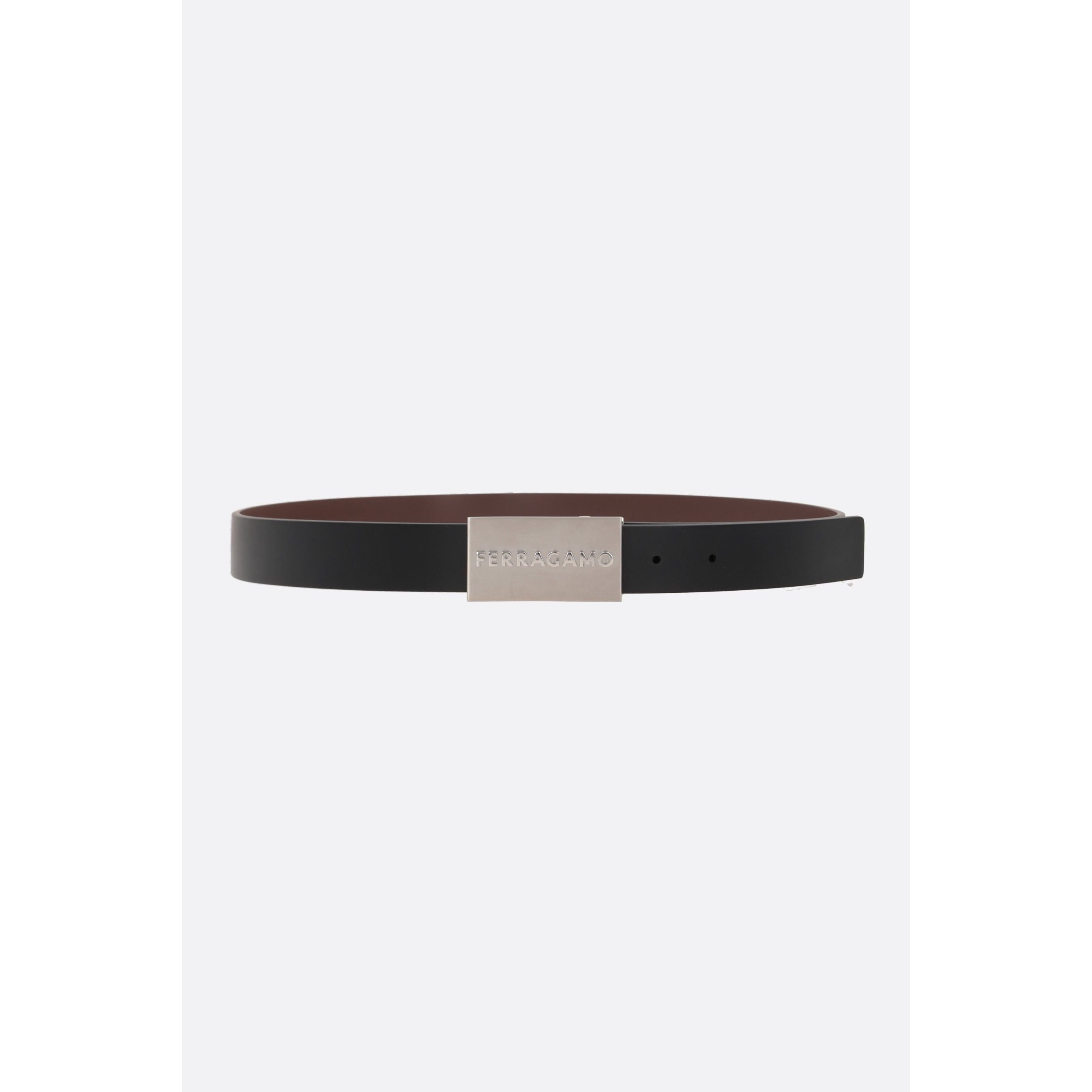 Smooth Leather Reversible Belt-FERRAGAMO-JOHN JULIA