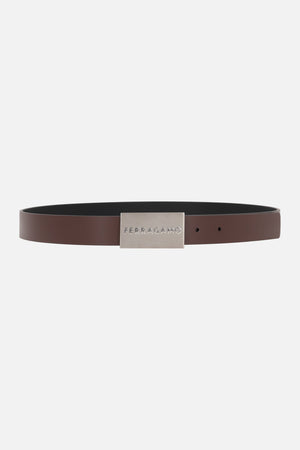 Smooth Leather Reversible Belt-FERRAGAMO-JOHN JULIA