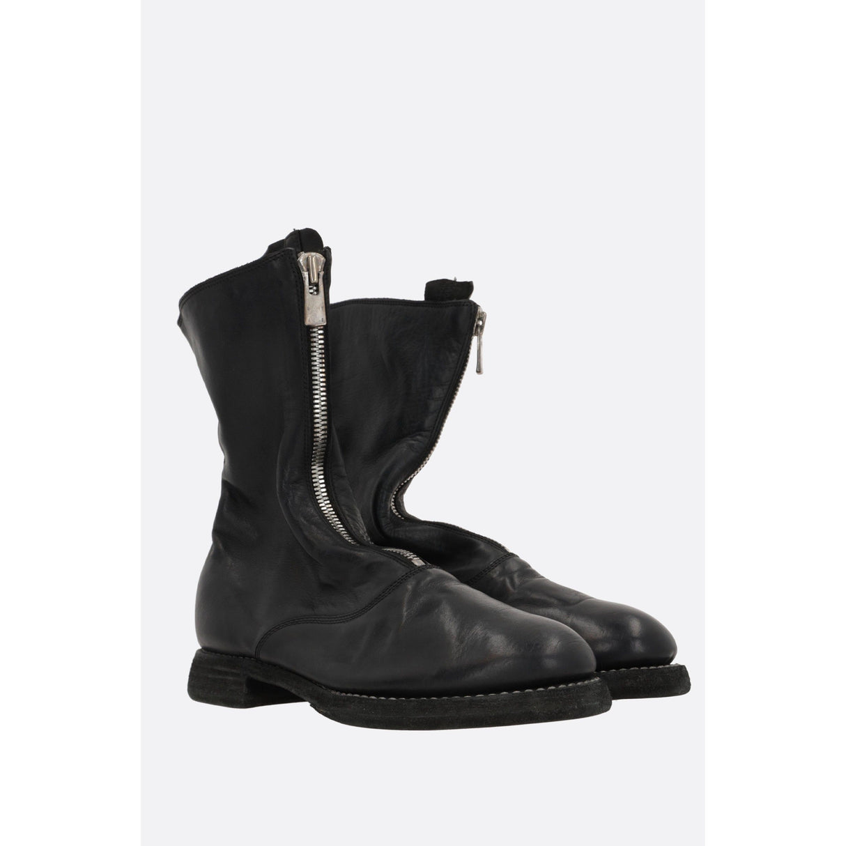 Soft Grainy Leather Ankle Boots-GUIDI-JOHN JULIA