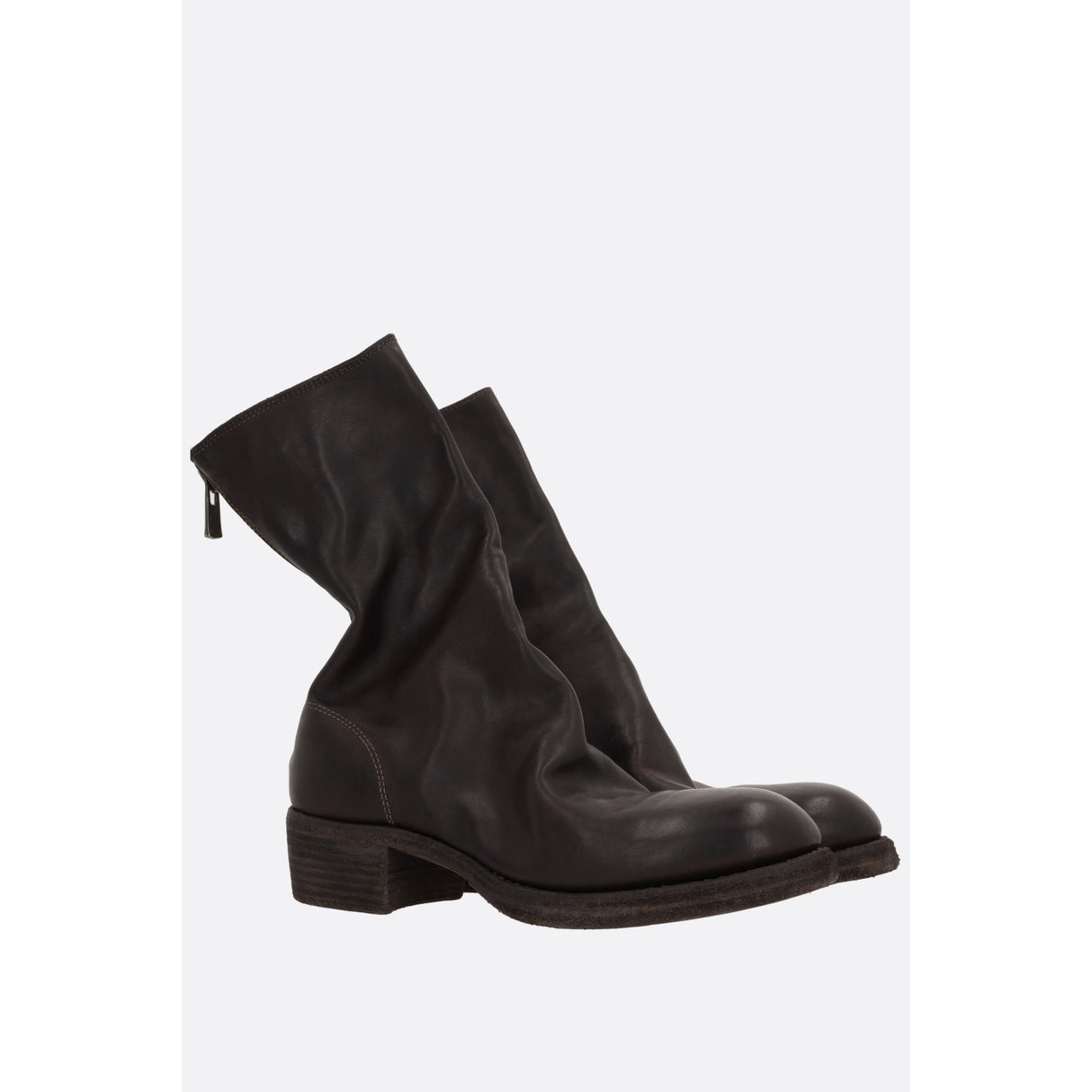 Soft Grainy Leather Ankle Boots-GUIDI-JOHN JULIA