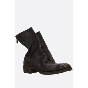 Soft Grainy Leather Ankle Boots-GUIDI-JOHN JULIA