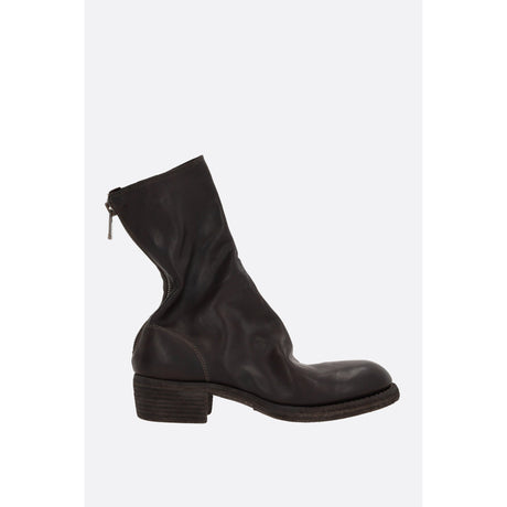 Soft Grainy Leather Ankle Boots-GUIDI-JOHN JULIA