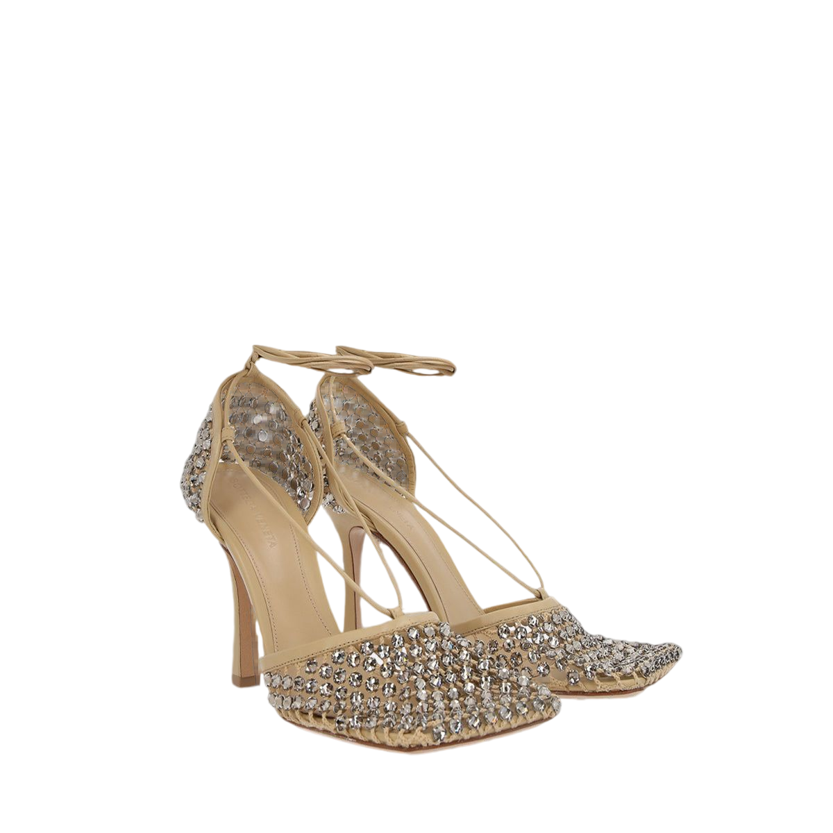 Sparkle Stretch Crystal-Embellished Mesh and Leather Sandals-BOTTEGA VENETA-JOHN JULIA